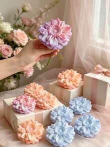 3D牡丹花硅胶模具 - 渐变花瓣DIY工具/易脱模香薰蜡烛模具，家居装饰/婚礼回礼/手工制作适用 - 花朵模具 - 查看 3