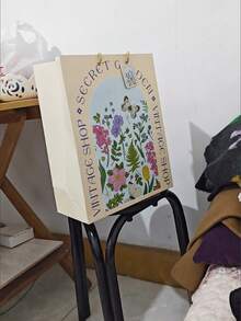 1 件复古奢华花卉白色压花礼品袋，生日礼物包装纸袋，极具吸引力的礼品包装手提包情人节 - 彩色 - 查看 9