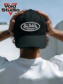 Dutch ,1Cap,-Gorras Para Hombre Original Unisex Lettering &Print Hip-Hop Street-Style Baseball Cap Trucker Hat, Dad Hat, Hip-Hop Cap - Ideal For Outdoors, Travel, Hiking, And The Beach - 黑色 - 查看 2