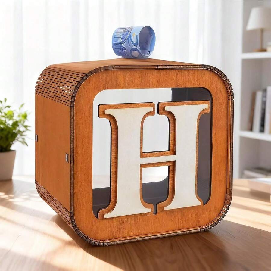 Trending Wooden Money Box, Personalized Creative Design Piggy Bank, Holiday & Birthday Gift - View 1