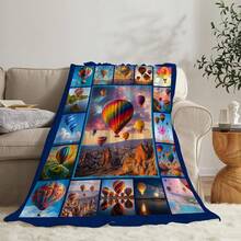 Mother's Day GiftsHot Air Balloon Blanket Travel Throw Blankets Soft Cozy Warm Fuzzy Fleece Flannel Colorful Throws Stuff Gifts For Girls Boys Men Women Bed Couch Bedding Decor.Jpg - 白色 - 查看 2