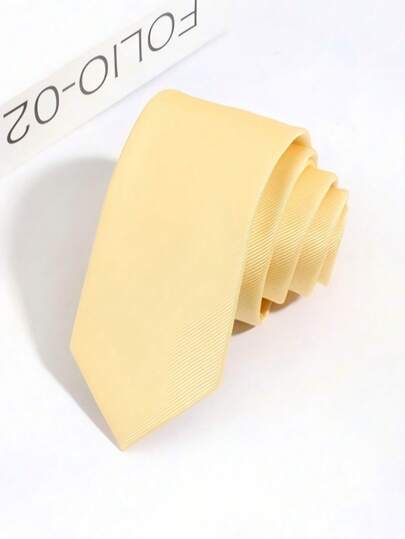 1pc Men's Yellow Fashionable Dense Business Banquet Tie