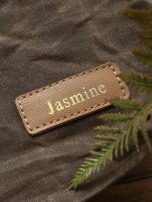 Takeoak 1pc Personalized Name Canvas Zipper Makeup Bag, Customized Toiletry Bag, Zipper Cosmetic Pouch, Office Supplies Document Holder, Pencil Case, Multi-Functional Storage Bag, Accessory Organizer, Travel Christmas Birthday Gift - Multicolor - View 10