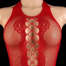 Sexy Lingerie With Garter Belt, Transparent Black And Red Tulle Bodysuit, Intriguing Libido Boost, One Size - Đỏ - Xem 3