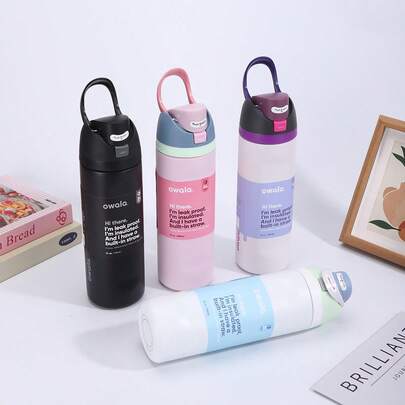  Bình nước giữ nhiệt bằng thép không gỉ OWALA 24oz 32oz có ống hút, cốc cà phê di động phù hợp cho đồ uống nóng và lạnh, bình nước thể thao và đạp xe, nắp chống rò rỉ, cốc du lịch lý tưởng cho cắm trại, leo núi, lái xe và các hoạt động ngoài trời.