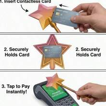 This 3D Printed Non-Contact Payment Card Holder Is Designed For Seamless Digital Payments. This Star Wand Can Enhance The Checkout Experience, Perfect For Card-Swiping Occasions, Cosplay And Parties. - Multicolor - View 4