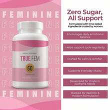 True Fem Women's Hormonal Balance Supplement – 13-In-1 Herbal Blend With Saw Palmetto, Fenugreek, Maca & Vitex – Daily Support For Mood, Energy, Menstrual & Menopausal Health – Vegan, Non-GMO – 100% - 1PCS - 查看 8