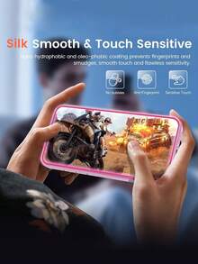 2片裝玫瑰粉發光防窺鋼化玻璃螢幕保護貼，適用於 iPhone 16 | 氣墊設計，易於安裝，發光效果，兼容手機殼，防窺防刮膜 | 兼容 17 Pro Max/17 Pro/17 Air/17/16 Pro Max/16 Pro/16 Plus/16/15 Pro Max/15 Pro/15 Plus/15/14/13/12 | 春季假期日常辦公手機配件禮物 - 黑色 - 查看 2
