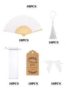 5/25/50pcs Foldable Hand-Held Fans, Tassel Hollow-Out Classical Style Folding Fans, Exquisite Bamboo Fans, Suitable For Outdoor Travel, Dance Performance, Cheongsam Outfit, Photography Props, Perfect For Parties, Events And Summer Accessories - Multicolor - View 12