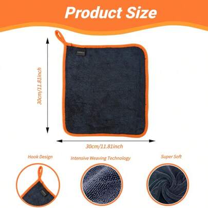 6/4/1 Pieza Toalla de mano/Toalla de cara/Toalla de baño de fibra ultra fina, Paño de limpieza de coche altamente absorbente, Toalla cuadrada reutilizable, Toalla de mano y toalla de baño para el hogar, Toalla de baño suave y amigable con la piel, Accesorios de baño
