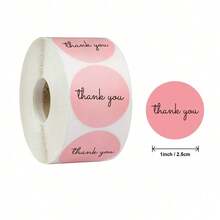 500pcs Pink Thank You Stickers, 1 Inch  Round Labels, Suitable For Gifts, Envelope Seals, Small Businesses, Weddings, Party Favor Bags, Valentine's Day Packaging, Etc. - A - View 7