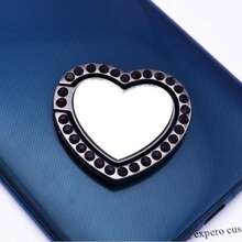 闪亮心形手机指环支架 - 可爱闪亮手机指环支架，适用于所有智能手机，360°旋转支架，便携式手机配件 - 彩色 - 查看 75