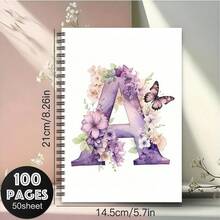 26pcs/Set Cute Initial Notebook, Durable Spiral Bound, Suitable For Study, Work And Note-Taking, High Quality Paper Material, Sketchbook, High-Grade Paper, Gift For Shoppers, Study Plan, Themed Diary, Notebook, Suitable For All Seasons - A5 - View 2