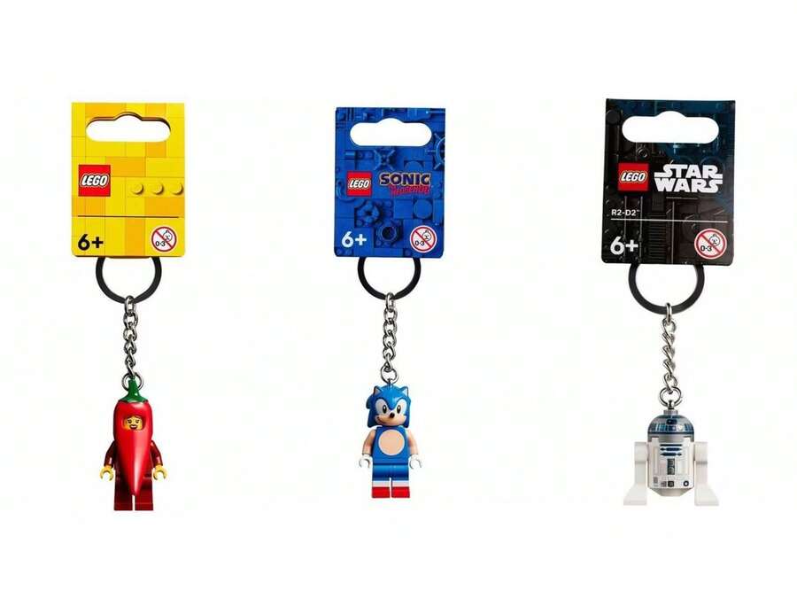 LEGO Minifigure Keychain Chili Girl 854234 Sonic The Hedgehog 854239 R2-D2 854312 Cartoon Pendants Gift Collection - Multicolor - View 1