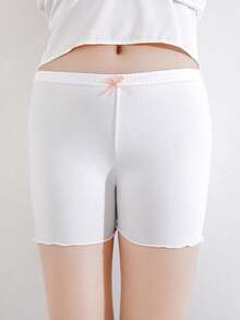 3pcs Girls' Solid Color Casual Shorts, Minimalist Frill Trim Leggings, Versatile Daily Wear - Multicolor - View 10