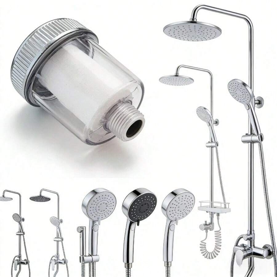 Shower Head Water Filter, Home Shower Filter Cartridge Removes Chlorine And Scale, Softens Water, Multi-Layer Filtration System, High Flow Rate, Universal Interface, Replaceable Filter Cartridge, Tool-Free Installation, Suitable For Most Shower Hoses, Long-Lasting Purification, Water-Saving And Anti-Clogging Design, Durable And Rust-Resistant, Essential Bathroom Accessory To Enhance Shower Experience - Multicolor - View 1
