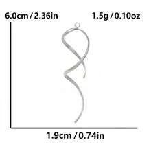 5 件装扭纹吊坠，304 不锈钢材质，金银色调，嘻哈时尚，不规则螺旋造型，DIY 首饰制作，项链和手链配件 - 絲帶 - 查看 2