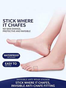 2 rollos de protector antifricción para talones, almohadillas de gel de silicona para los dedos de los pies, cinta invisible para fricción de zapatos de tacón alto - Champán - Ver 5