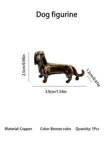 1 件铜合金迷你腊肠犬雕像，3D 金属模型腊肠犬猎犬装饰，适用于家居装饰、书桌、架子、电视柜、橱柜、办公桌、展示窗、酒吧、派对、节日、生日礼物、摄影道具 - 彩色 - 查看 10
