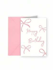 Carte de vœux d'anniversaire lisse avec une belle décoration de nœud sur le devant. Conception fluide de haute qualité au dos. "Joyeux anniversaire!" La conception exquise en fait un cadeau d'anniversaire idéal pour les amis, la famille et les camarades de classe. - Multicolore - Voir 11