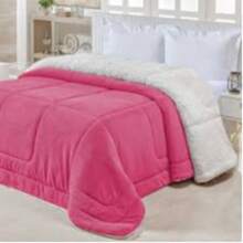 Queen Size Comforter/Duvet, Double-Sided Sherpa Blanket - 玫紅色 - 查看 1