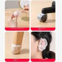 50/100个装行李箱轮套 - 防尘旅行箱保护套，一次性旅行配件 - 白色 - 查看 3