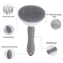 1 chiếc lược chải lông thú cưng, lược tự làm sạch cho chó và mèo, lược chải lông chống trượt bằng thép không gỉ, lược loại bỏ lông rụng và rối, dụng cụ mát-xa và làm sạch cho thú cưng, lược chải lông thú cưng, lược tự làm sạch, lược loại bỏ lông chó mèo, lược rụng lông, lược gỡ rối, lược mát-xa cho thú cưng - Nhiều màu - Xem 2