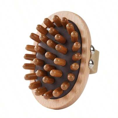 1 chiếc bàn chải massage, bàn chải tóc massage, dụng cụ massage chống cellulite bằng gỗ tự nhiên, bàn chải massage cầm tay bằng gỗ, bàn chải đệm khí massage, thích hợp sử dụng tại nhà.