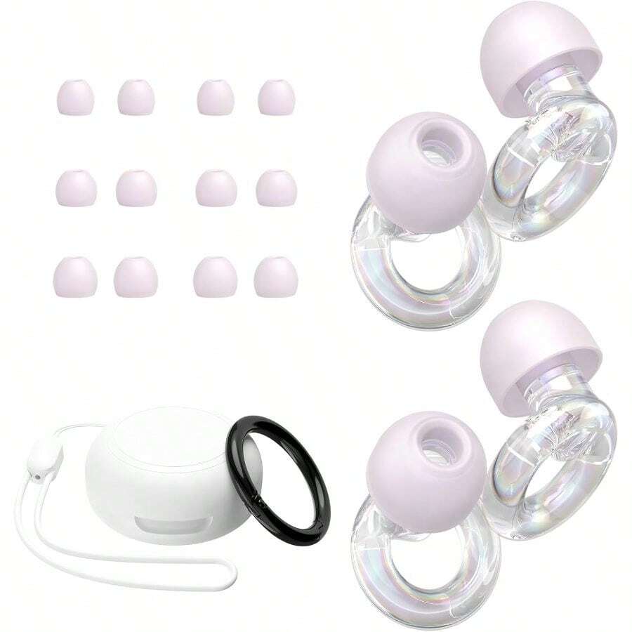 Ear Plugs Concert, 2 Pairs Of Noise Reduction Earplugs 25dB-30dB With 8 Ear TipsCarry Reusable Hearing Earplugs Sleep, Social, Work, Noise Sensitivity - 炫彩 + 1 雙(1 包) - 查看 1