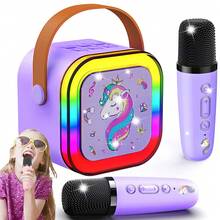 Mini Karaoke Machine For Kids  - Easter Toys Birthday Gift For 3 4 5 6 7 8 9 10 11 12 Years Old Girls,Portable Speaker Set, Dazzling Disco Lights - Perfect For Home Parties, Christmas Gifts, And Birthday Parties - 彩色 - 查看 9