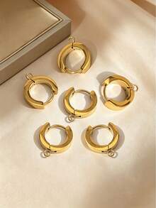6 móc khuyên tai bằng thép không gỉ 304 mạ vàng 18K, phụ kiện khuyên tai tự làm đơn giản và tiện dụng. - 6 chiếc - Xem 7