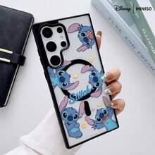 MINISO Disney Stitch Multi-Pose Transparent Magnetic Phone Case, "Stitch" Letter Cute Cover Compatible With Samsung S26 Ultra/S26 Edge/S26 Plus/S26/S25 Ultra/S25 Plus/S25/S25FE/S25Edge/S24Ultra/S24Plus/S24/S24FE/S23FE/S23Ultra/S23Plus/S23/S22Ultra/S22Plus/S22/A15/A16/A17/A35/A36/A54/A55/A56/ Stocking Stuffers The Girlfriend - Blue - View 4