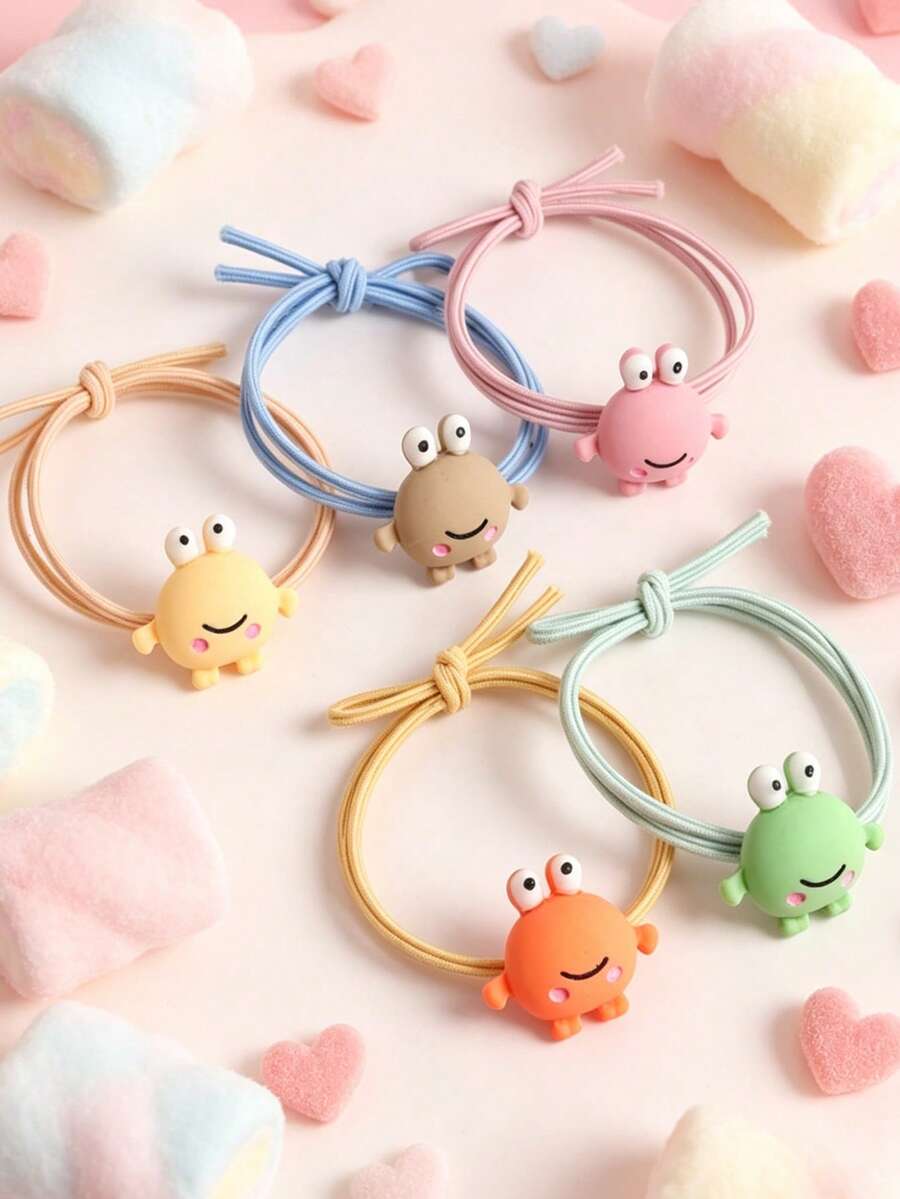 10 chiếc dây buộc tóc hình ếch hoạt hình dễ thương, dây buộc tóc tươi mới và độc đáo, dây chun buộc tóc cho kiểu tóc đuôi ngựa. - Nhiều màu - Xem 1