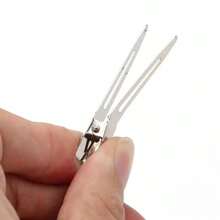 小型美发定位夹，专业金属鸭嘴夹，一体式发夹，用于发型设计和固定发髻 - 一字夾 - 查看 11