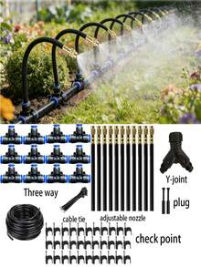 Garden Watering Atomization System, High Water Flow Rate, No Drying, Adjustable Copper Nozzle, Freely Bendable Automatic Irrigation Nozzle, Three-Way Quick Connect Accessory, Suitable For Elevated Flower Beds, Outdoor Gardens, Lawns, Potted Plants - A - View 11