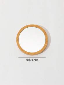 1 cái/5 cái/20 cái Gương tròn nhỏ gọn, Gương nhỏ xinh để trong túi xách du lịch, Gương trang điểm mini bằng gỗ/tre, Gương bỏ túi kiểu cổ điển - Nhiều màu - Xem 4