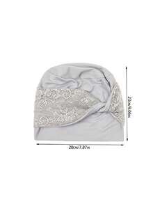 1pc New Women's Chemo Head Scarf, Lace Headband, Versatile For Daily Wear, Suitable For Cancer Patients, Elastic Chemo Headwrap Beanie Sleep Bonnet - 黑色 - 查看 11