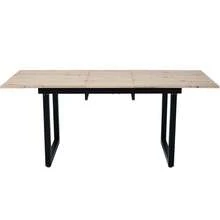 Mesa de comedor extensible, L140/180*W80*H75, estilo industrial, rectangular, mesa de centro/ocio, mesa de comedor de hierro simple y moderna, mesa de comedor multifuncional que ahorra espacio, MDF, aspecto roble + negro - Caqui - Ver 10