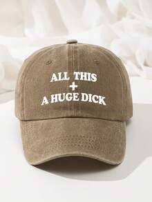 1 chiếc mũ lưỡi trai unisex mùa xuân/hè/mọi mùa in chữ "ALL THIS + A HUGE", chất liệu mềm mại, thoáng khí, có lưới, thích hợp cho hoạt động ngoài trời, điều chỉnh được, đã qua xử lý giặt, chống nắng, nhẹ, đa năng và tối giản, thích hợp cho bãi biển/cắm trại. - A - Xem 13