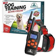PT0Z1 Collar de choque para entrenamiento de perro totalmente impermeable rango de 365 m rojo - Rojo - Ver 1