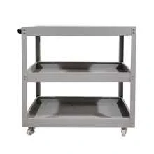 Hygrad Built to Survive Tool Storage Heavy Duty Durable Garage Trolley Workshop 3 Tier Wheel Cart Shelf - Grey - View 1