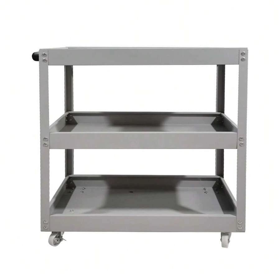 Hygrad Built to Survive Tool Storage Heavy Duty Durable Garage Trolley Workshop 3 Tier Wheel Cart Shelf - Grey - View 1