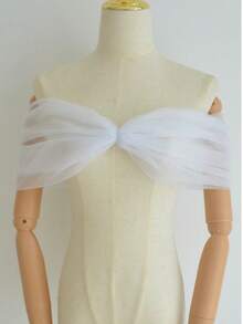 Khăn choàng rời 100cm dành cho nữ, phù hợp với váy cưới cô dâu, cổ thuyền, thắt lưng hở lưng, cỡ S/M. - Nhiều màu - Xem 18