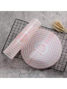 1/2pcs Platinum Silicone Cake Turntable Non-Slip Mat, Thick Round Non-Slip Mat With Scale Markings Suitable For Rotating Cake Stand, Reusable Baking Accessory - View 7