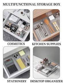 7pcs/6/4/1 Makeup Drawer Organizer Makeup Brush Organizer Clear Makeup Organizer Makeup Display Stand Organizer Divider Cosmetic Tool Storage Box - Multicolor - View 5
