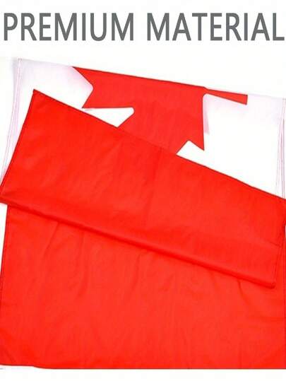1 pieza, [Construcción resistente] Bandera de Canadá de 3X5 pies con diseño de hoja de arce roja brillante, de poliéster resistente a la decoloración con ojales de latón, encabezado de lona con doble costura para uso en exteriores, diseño de color llamativo | Material de bandera de larga duración