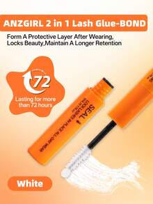 10ml Lash Glue & Sealant Kit With Tweezers, Quick Dry Strong Hold, Fragrance Free & Low Sensitivity, For DIY Lash Extension Bonding & Sealing - 珊瑚橙 - 查看 5