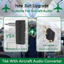 KZ Penerima/Pemancar Audio Bluetooth 5.4 2-in-1, Adaptor Nirkabel Stereo HiFi dengan Port AUX 3.5mm dan Mikrofon, Bebas Genggam untuk Mobil, Pesawat, TV, PC, Speaker - Hitam - View 14