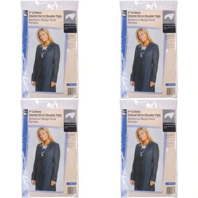 1" Covered Set-In Shoulder Pads 1 Pair White
