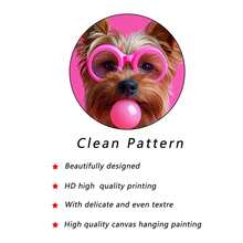 3 piezas Gafas de moda con diseño inspirado en animales, lienzos con arte de pared de perros, impresión HD con opción de marco, decoración de arte pop colorido, decoración moderna colorida diseñada para amantes de los perros - Multicolor - Ver 5